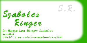 szabolcs ringer business card